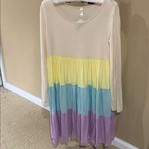 Multi color long sleeve dress